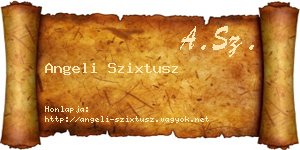 Angeli Szixtusz névjegykártya
